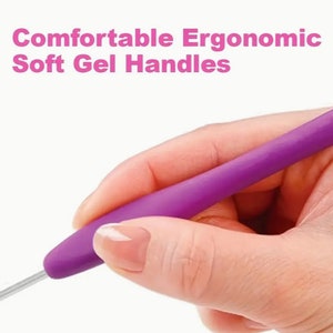 Ergonomic Crochet Hooks Set: Aluminum Colorful Soft Grip Handles image 2