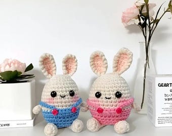 DIY Crochet Bunny Kit: Easter Decor Craft Set with Video