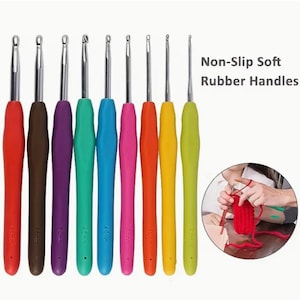 Ergonomic Crochet Hooks Set: Aluminum Colorful Soft Grip Handles image 4