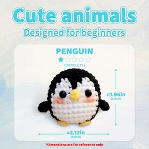Penguin Crochet Kit, Beginner Yarn Kit with Video Tutorial image 3
