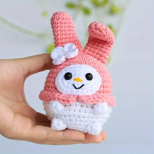 VIOIV 2pcs Cute Pink Rabbit Crochet Kit for Beginners, Farm bunny Fabric Amigurumi Kit, Adult Crochet DIY Beginner&#39;s Animal Crochet Kit