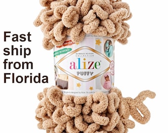 Alize Puffy Blanket Yarn, Soft Chunky Loop, No Needles Hooks