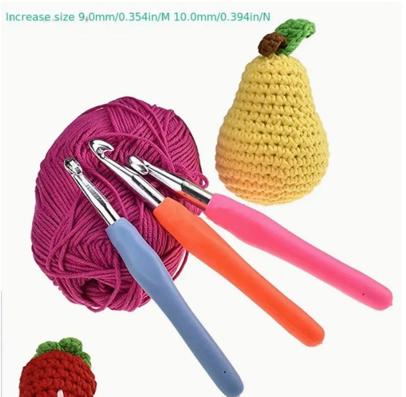 Ergonomic Crochet Hooks Set: Aluminum Colorful Soft Grip Handles image 6