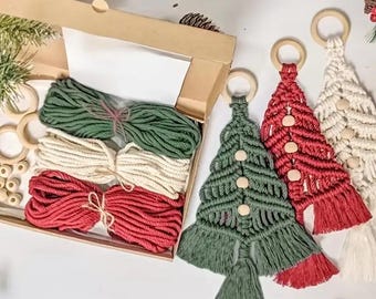 Woven Christmas Tree 3pcs DIY Kit Christmas Craft Gift Kit Very Suitable For Family And Friends Perfect Holiday Gift