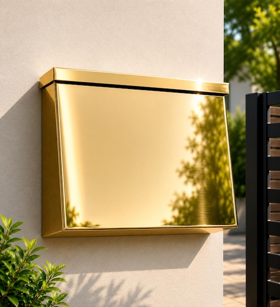 Handmade Brass Wall Mount Mailbox | Riveted Metal Mailbox | Industrial Mail Holder | Rustic Outdoor