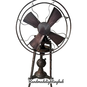 Stirling Engine Steam Fan | Kerosene/Spirit Powered Metal Fan | Functional Steampunk Decor | Vintage Floor Fan | Unique Gift for Him
