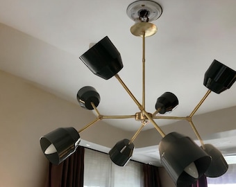 8アーム スプートニク シャンデリア ミッドセンチュリーモダン 真鍮