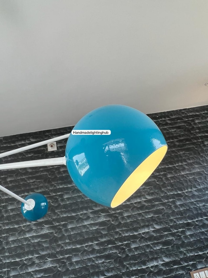 1950s 6arm Colorful Eyeball Pendant Chandelier Vintage Inspired Modern