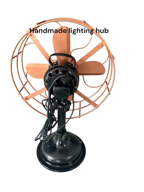Brass Oscillating Desk Fan: Retro Nautical Style, 55cm Tall - Etsy