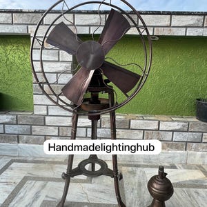 Kerosene/Spirit Stirling Engine Fan: Steampunk Style Metal Floor Fan