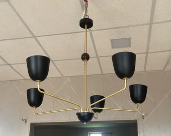 8アーム スプートニク シャンデリア ミッドセンチュリーモダン 真鍮