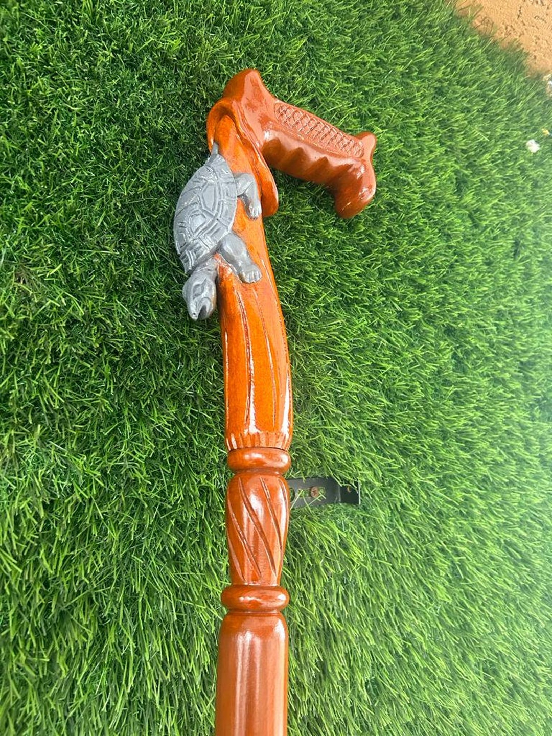 Turtle Hand-carved Head Designer Walking Cane Wooden Fancy Cane in ...