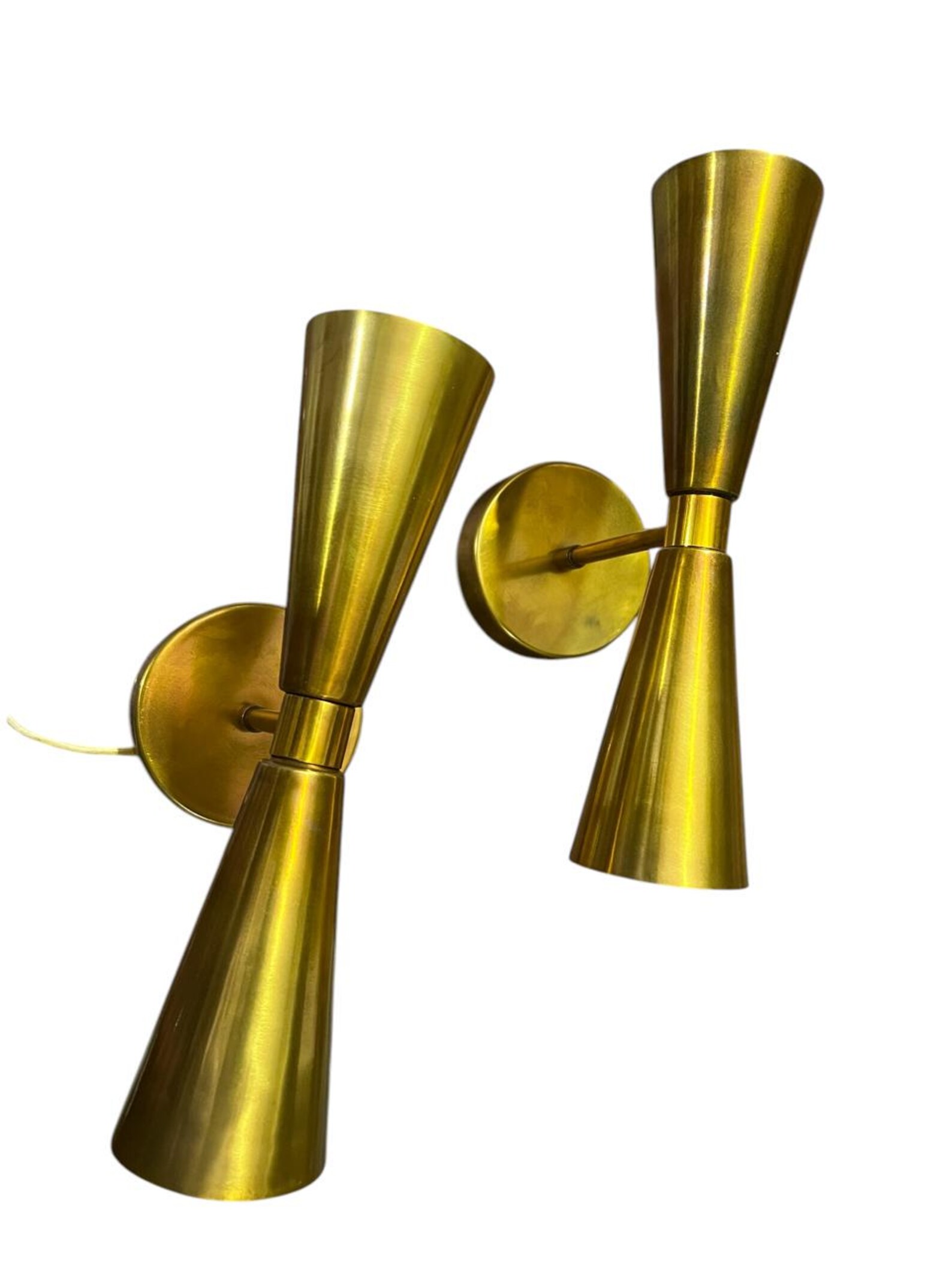 Mid-century Modern Brass Wall Sconce: Handmade Retro Lighting - Etsy