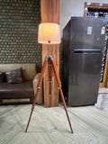 Modern Wooden Tripod Floor Lamp Natural Wood finish