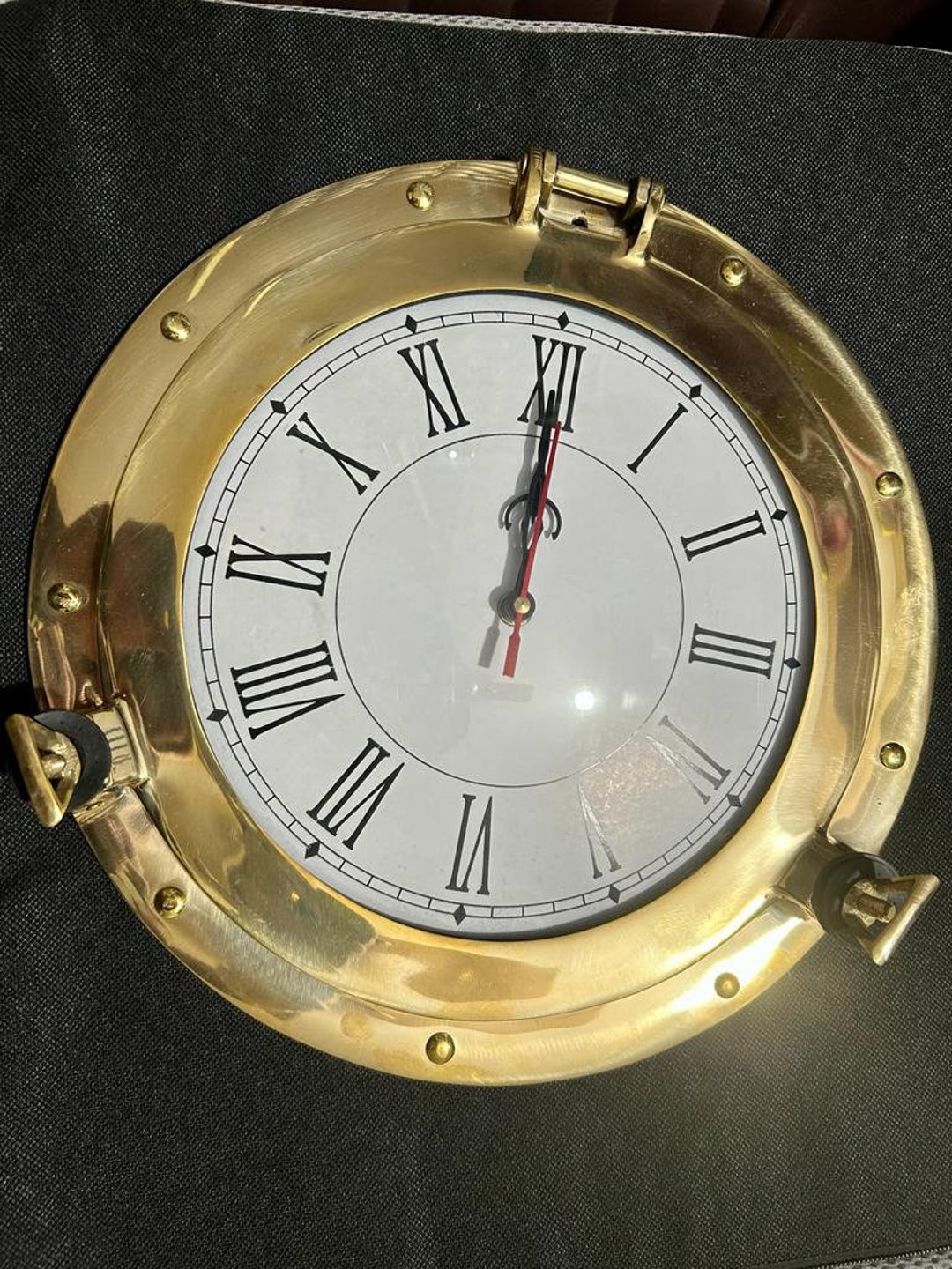 Solid Brass Ship Porthole Clock Handmade Marine Vintage Etsy UK