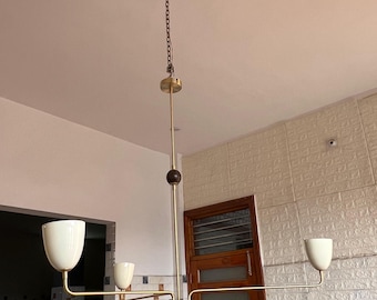 イタリア スプートニク 真鍮 シャンデリア アンティーク ミッドセンチュリー 8アーム スプートニク シャンデリア ミッドセンチュリーモダン 真鍮