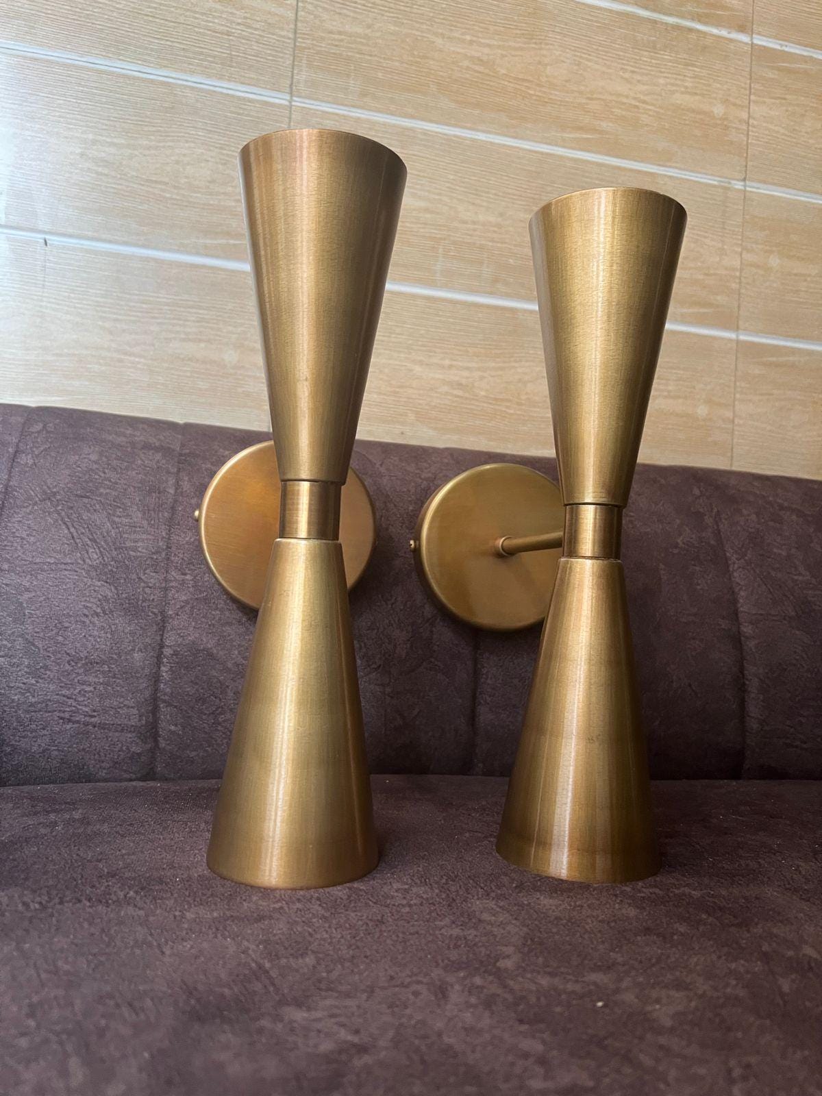 Industrial Brown Brass Wall Sconce: Modern Vanity Lighting