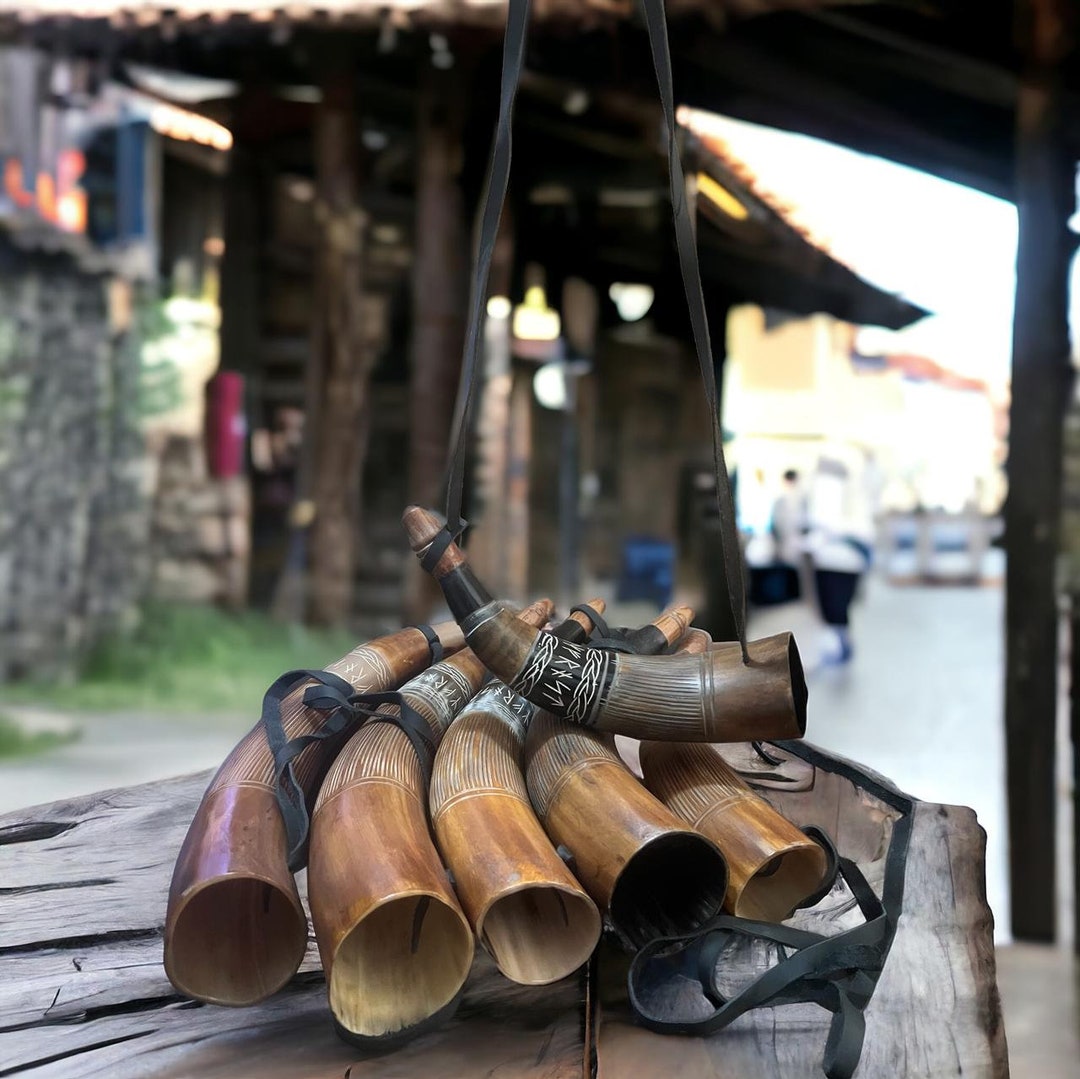 Real Viking Bull Horn Whistle | Norse War Horn | Medieval Bugle ...