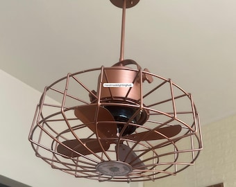 Copper Finish Ceiling Fan: Nautical Adjustable Height Home Decor