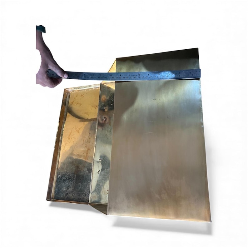 Handmade Brass Wall Mount Mailbox | Riveted Metal Mailbox | Industrial Mail Holder | Rustic Outdoor image 16