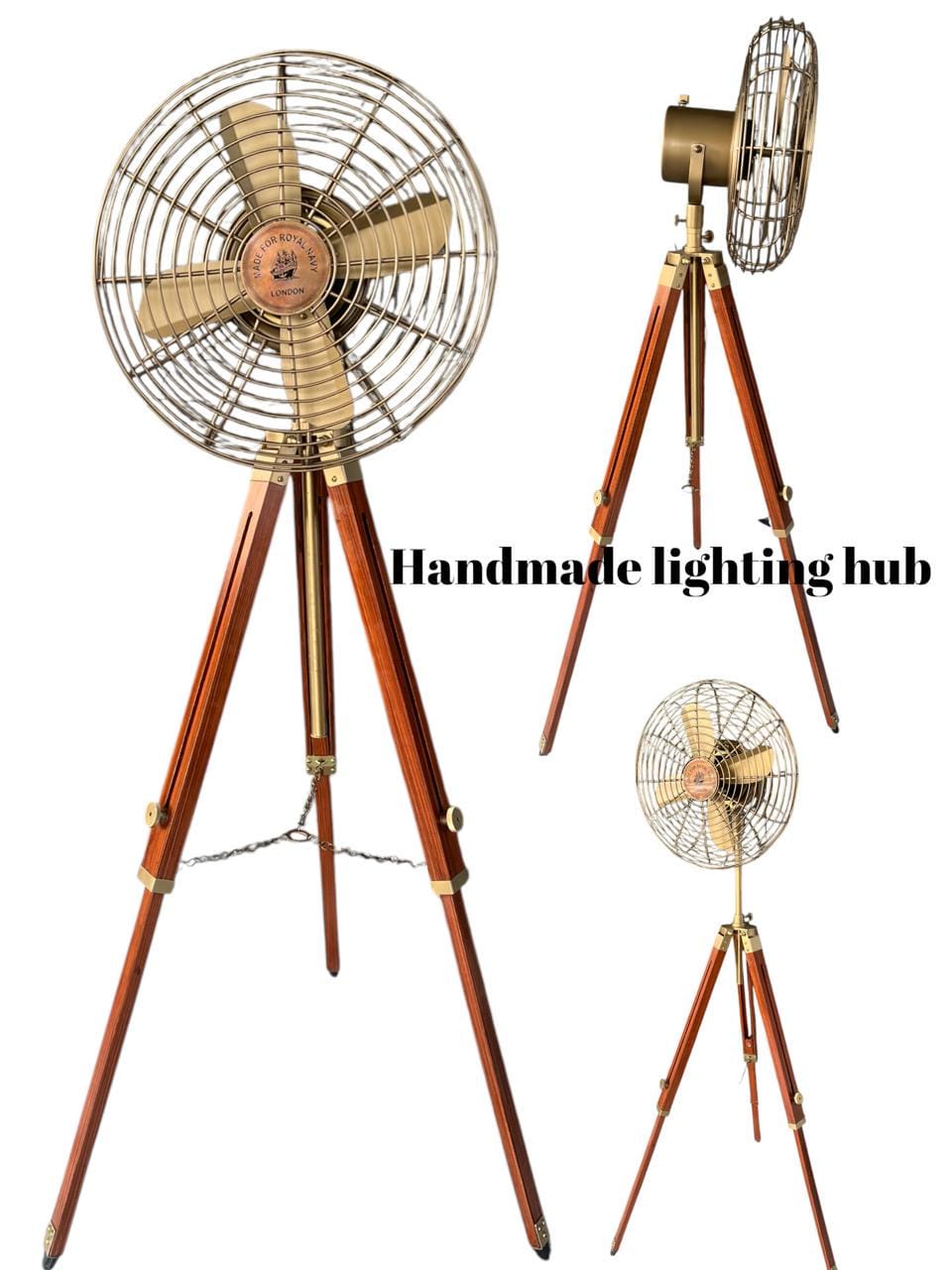 Vintage Standing Fan Brass Antique Finish Electric Floor Fan With