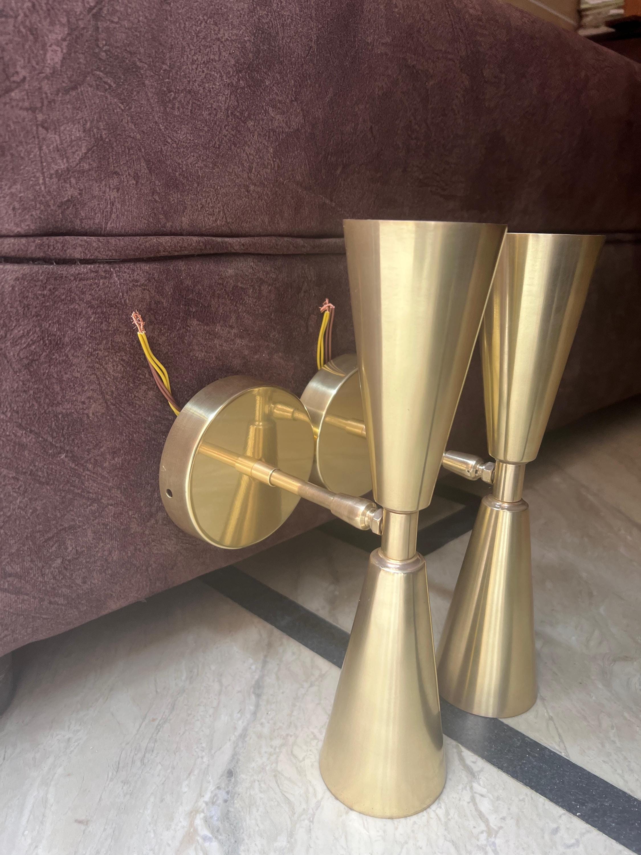 Mid-Century Modern Brass Wall Sconce Diabolo