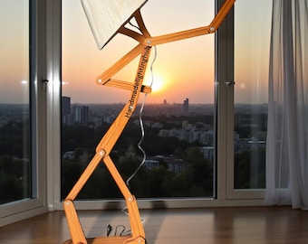 TONGLIN Floor Lamp Solid Wooden Tripod, Standing Lamp With Remote Control, Dimmable 3 Color Temperatures, Modern Design Lamps For Living Room, Bedroom, Office, Flaxen Lamp Shade With E27 Lamp Base - View #10