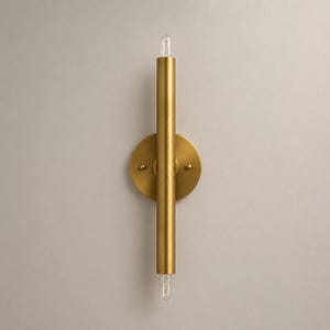 Applique murale moderne en laiton, luminaire linéaire de salle de bain style années 50, éclairage de couloir