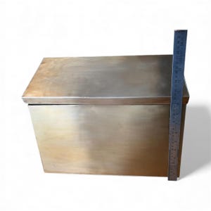 Handmade Brass Wall Mount Mailbox | Riveted Metal Mailbox | Industrial Mail Holder | Rustic Outdoor image 12