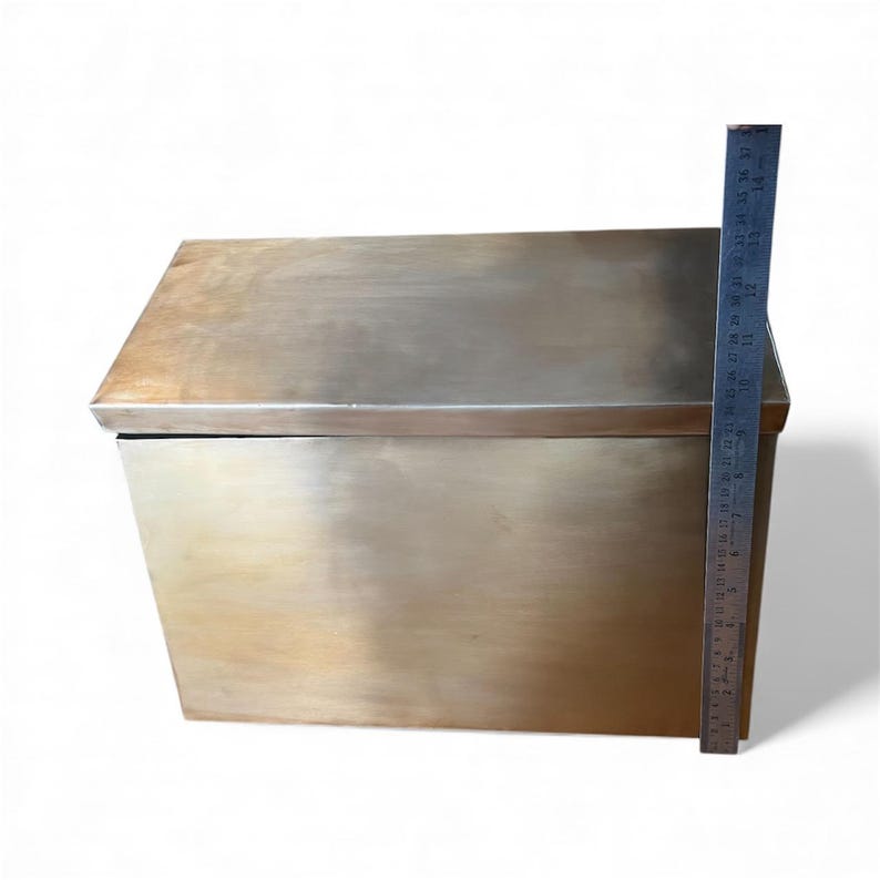 Handmade Brass Wall Mount Mailbox | Riveted Metal Mailbox | Industrial Mail Holder | Rustic Outdoor image 12