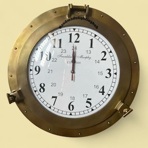 Nautisches Schiff Bullauge Yacht Maritime Wohnkultur Messing Wanduhr Handgemachtes Messing Geschenk