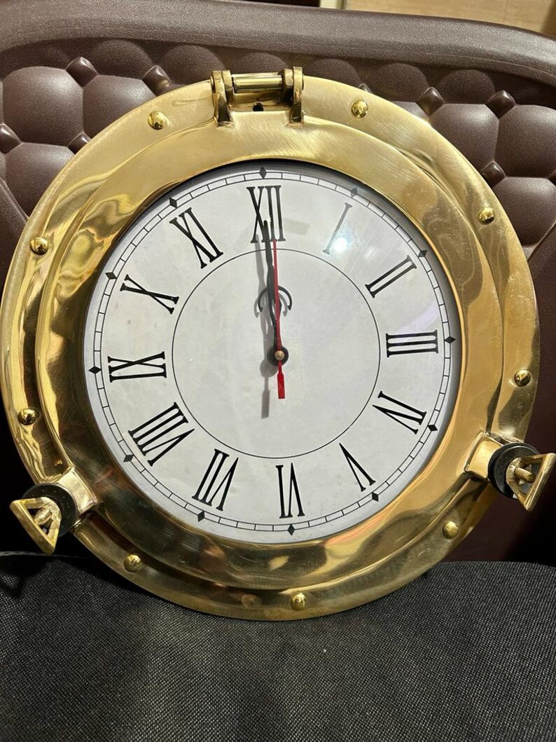 Solid Brass Ship Porthole Clock Handmade Marine Vintage Etsy UK