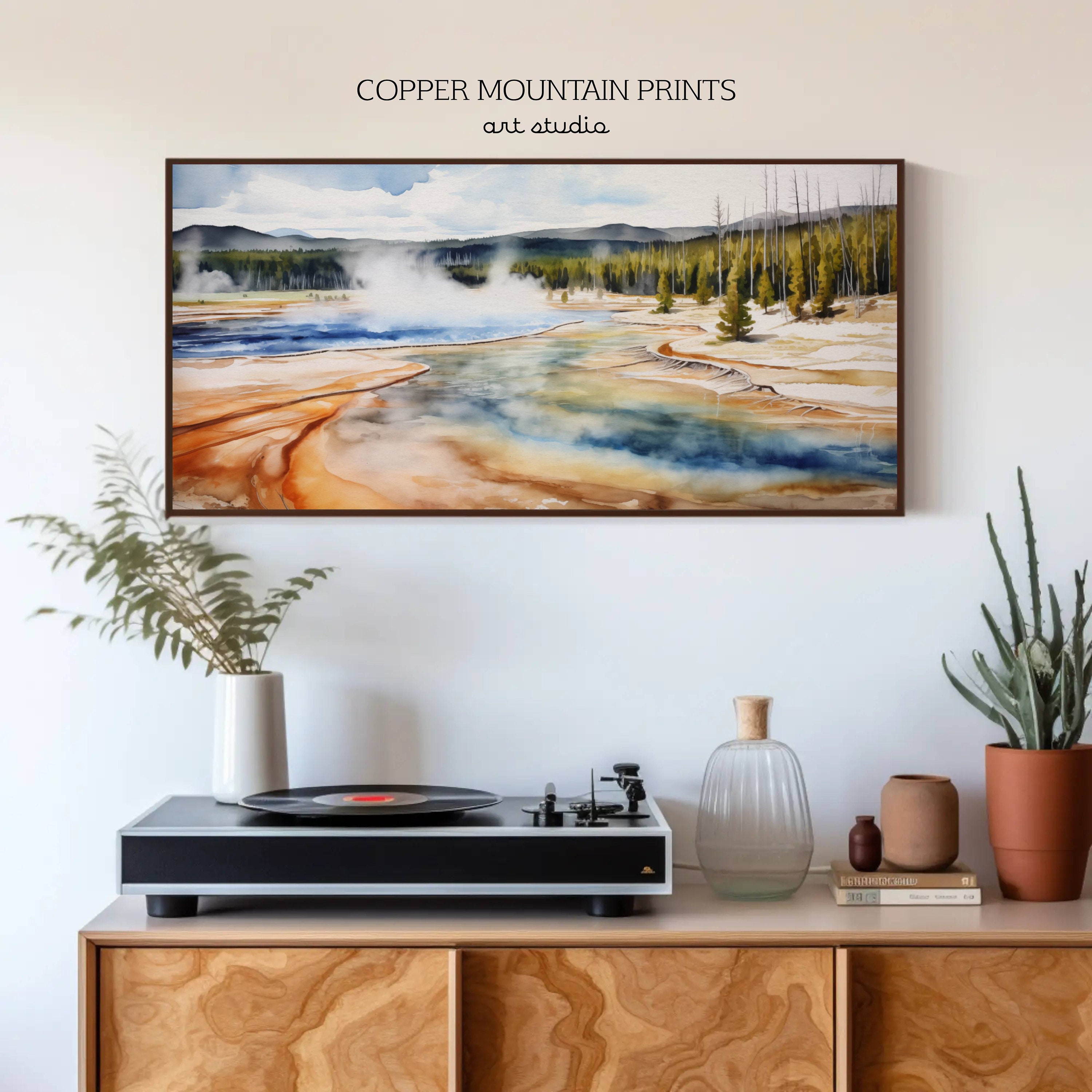 Yellowstone Watercolor: A Glimpse of Geothermal Beauty, Samsung Frame