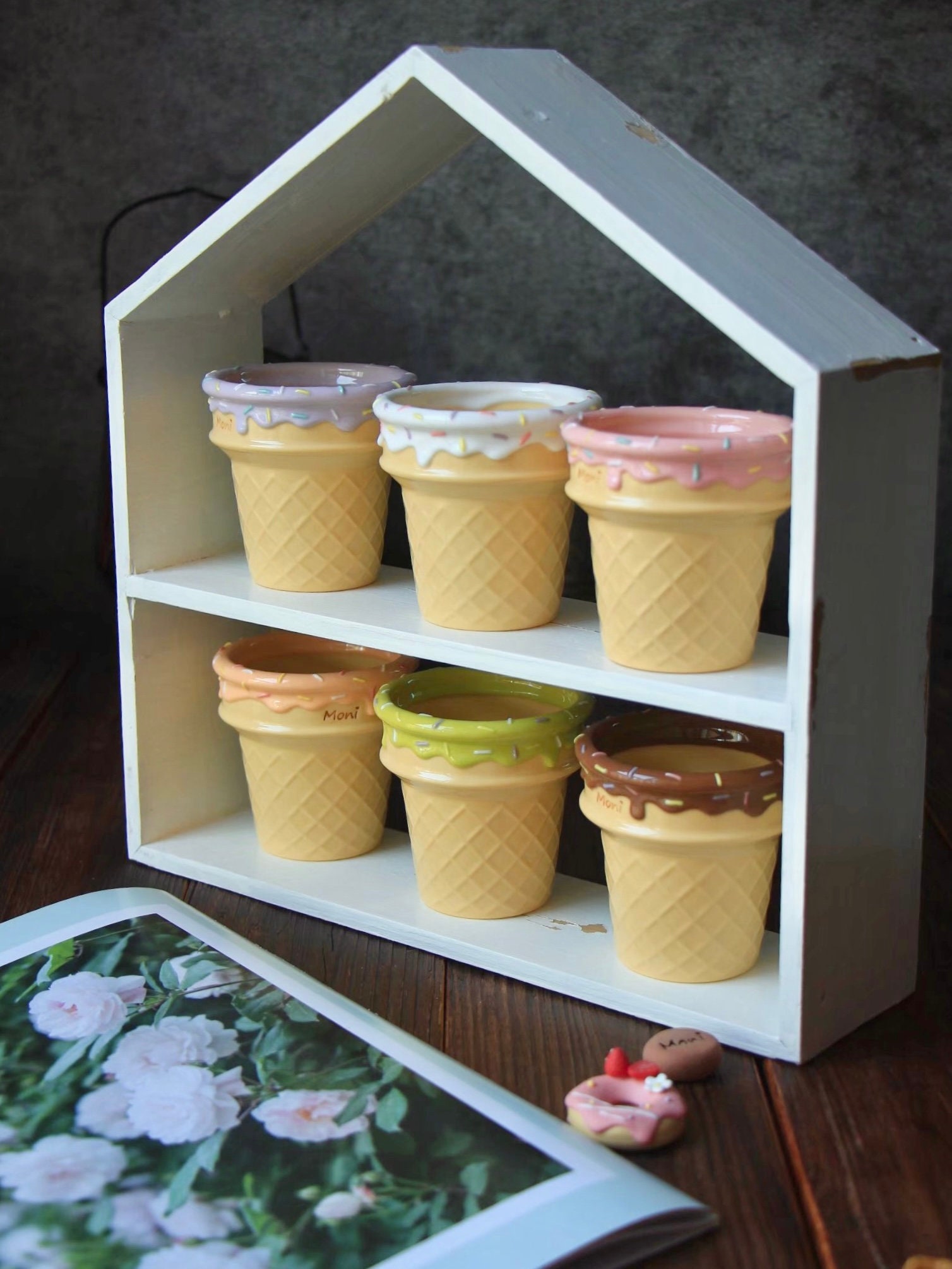 Cute Handmade Mug Ice Cream Cone Shaped Cup for Ice Cream Lover Gift