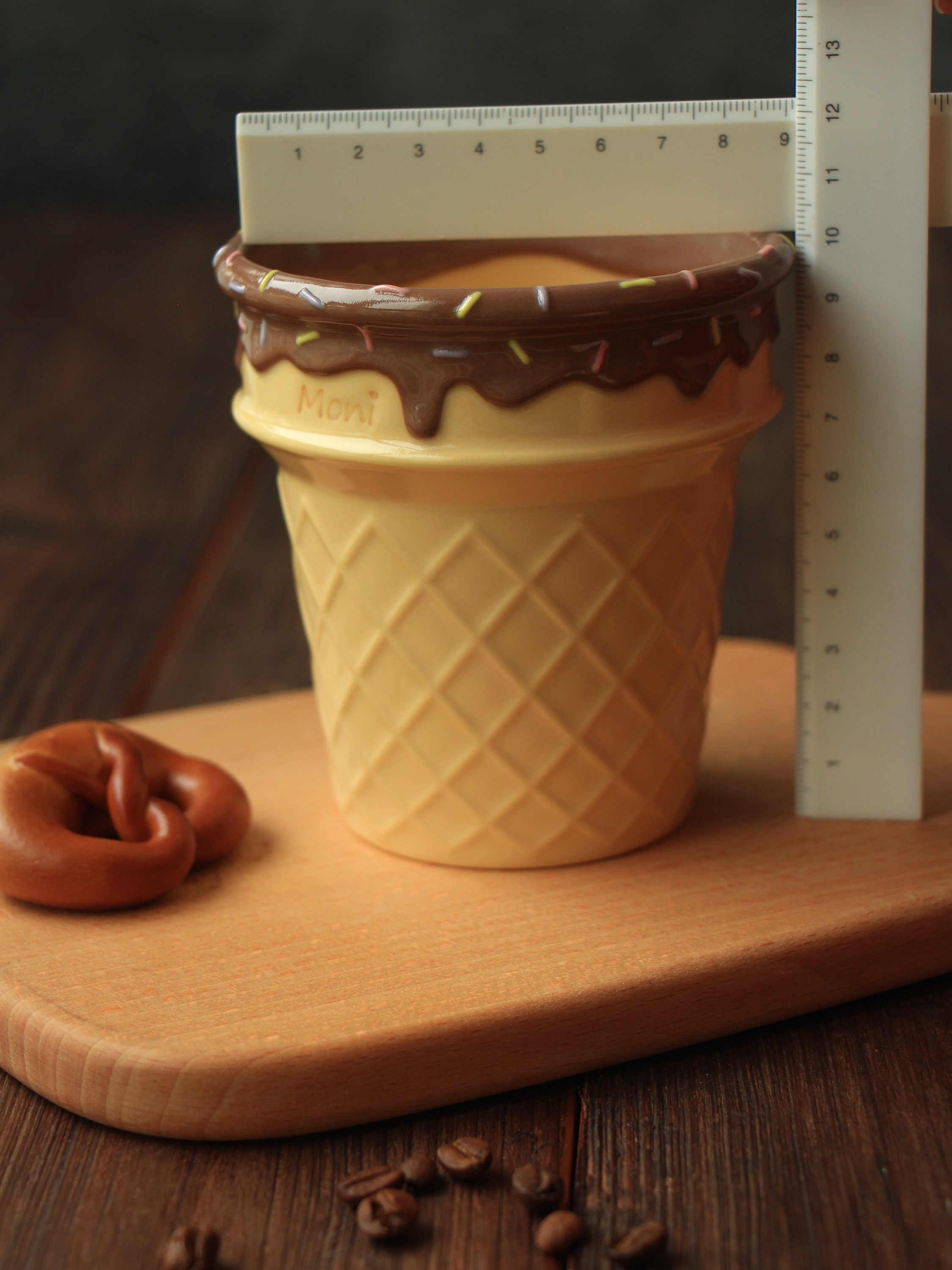 Cute Handmade Mug Ice Cream Cone Shaped Cup for Ice Cream Lover Gift