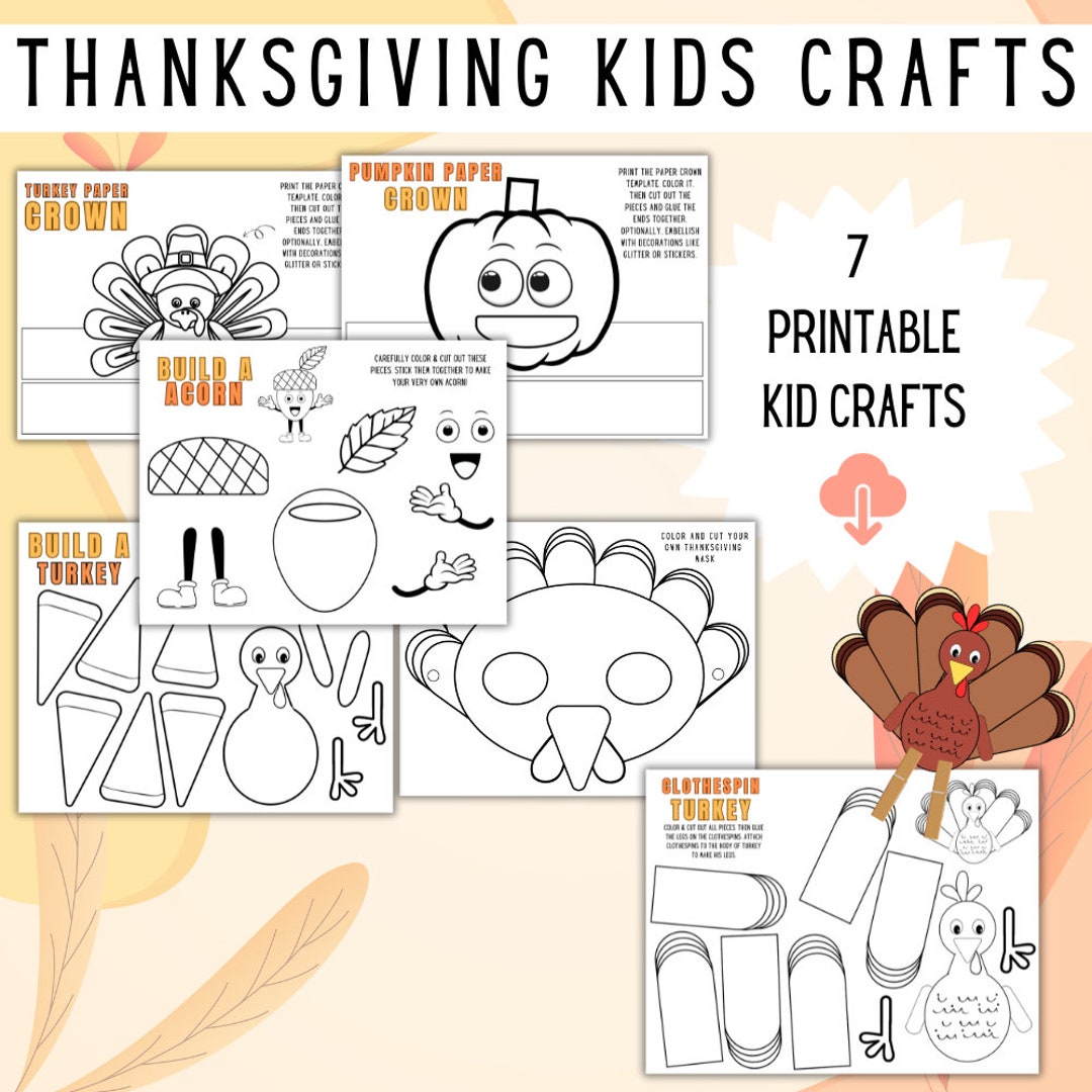 Printable Thanksgiving Crafts for Kids Thanksgiving Printable