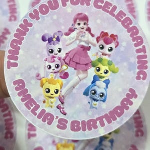Pegatinas personalizadas para recuerdos de fiesta, pegatinas para fiestas de cumpleaños infantiles, etiquetas de recuerdo