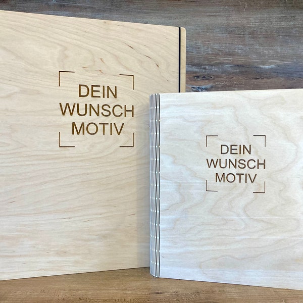 land.haus Holz Ordner Ringbuch mit oder ohne Lasergravur DIN A4 DIN A5 individuell gestaltbar