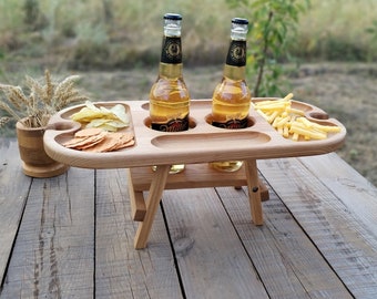 Portable Beer and Wine Table for Beach and Backyard Parties