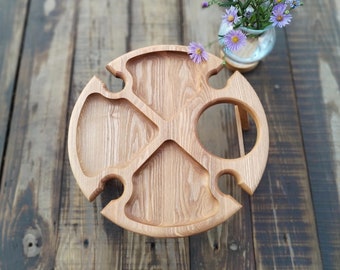 Mesa de vino portátil con dije para amantes del vino: una idea de regalo única