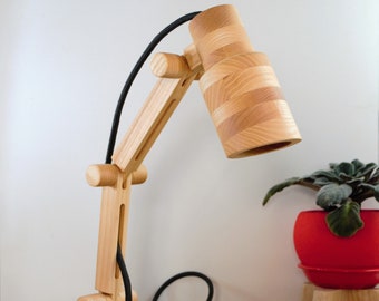 Wooden Desk Lamp, Table Accessories, Modern or Minimalist Table Lamp, Adjustable Desk Light, Home Art Decoration, Desk Decor