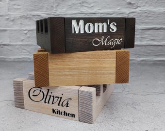 Custom Engraved Cutting Board Stand - Personalized Kitchen Decor