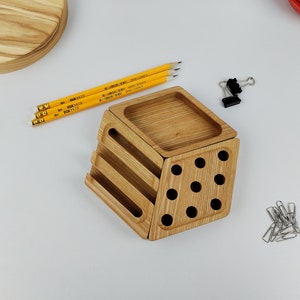 Conjunto organizador de mesa, organizador de escritório de madeira, bandeja de mesa, acessórios de mesa,