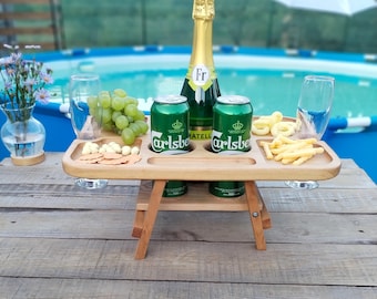 Universal Wine and Beer Table - Perfect for Outdoor Parties and Picnics