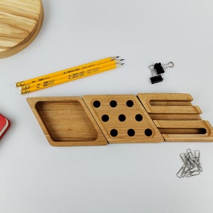 Wooden Office Organizer, Desktop Tray, Desk Organizer Set, Desk Accessories,