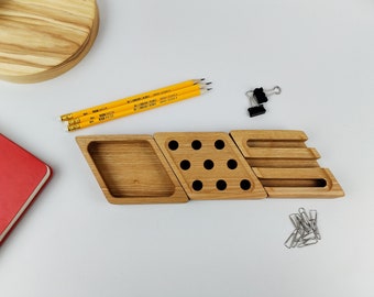 Wooden Office Organizer, Desktop Tray, Desk Organizer Set, Desk Accessories,