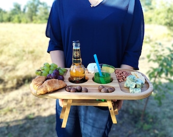 Portable Beer Drink Table, Personalized Beer Bottle Holder, Unique Beer Gift