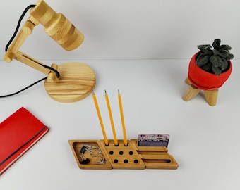 Desk Organizer Set, Wooden Office Organizer, Desk Accessories, Desktop Drawer