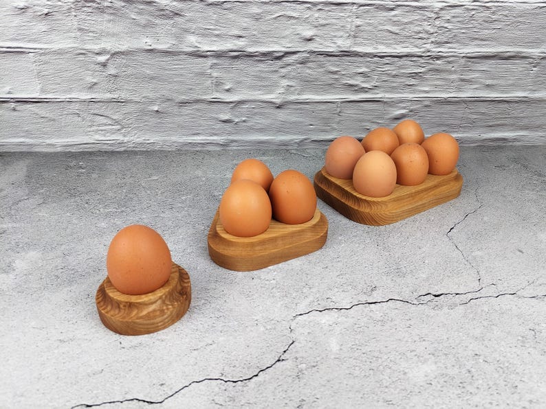 Egg Rack Rustic Handcrafted Wooden Egg Stand - Farmhouse Kitchen Decor - Etsy