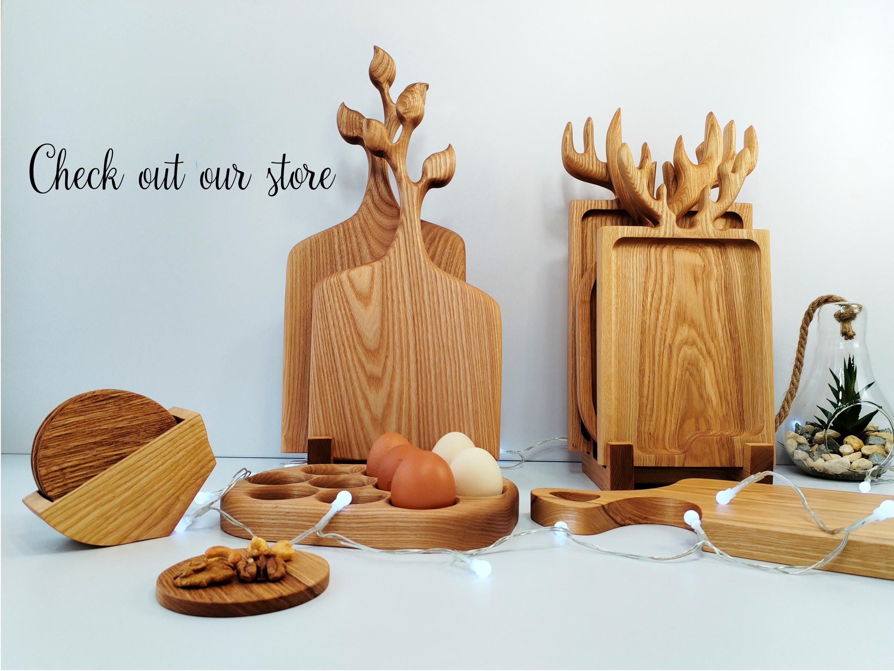 Wooden Cutting Board Stand, Chop Board Holder for Kitchen Organization ...